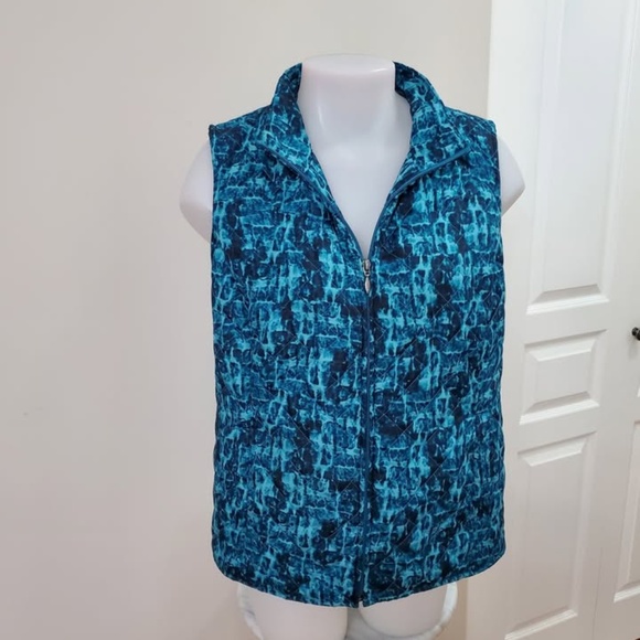 Northern Reflections Turquoise Quilted Vest, MEDIUM 37-38 bust - Picture 1 of 4